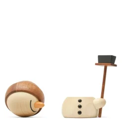 Flurry snømann trefigur 8 cm sapele/lønn