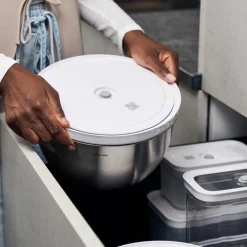 Fresh & Save vakuumskål i rustfritt stål med lokk 4L 24 cm
