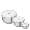 Fresh & Save vakuumskålsett 6 deler rustfritt stål