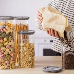 Fresh XXL oppbevaringskrukke 3,5L glass/grå