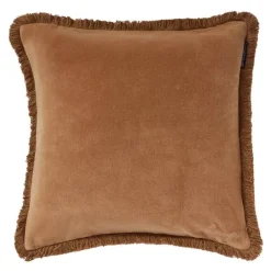 Fringe putetrekk fløyel 50x50 cm fudge