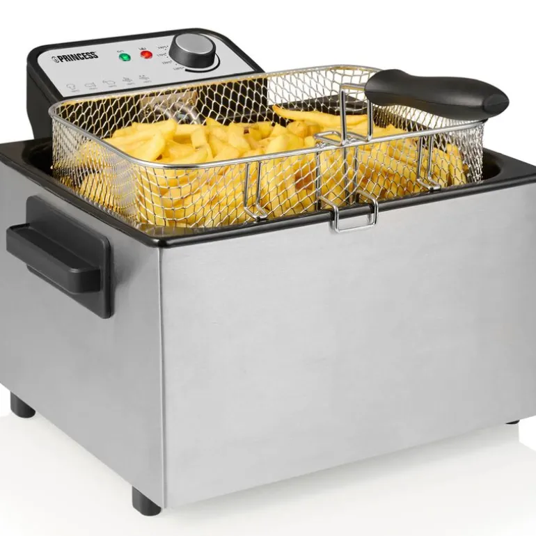 Frityrkoker 184090 med emaljert kurv 5L 3270W rustfritt stål