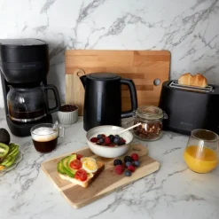 Frokostsett inkl vannkoker,brødrister og kaffetrakter svart