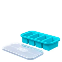Fryseform med lokk silikon 1-cup 4x250 ml blå
