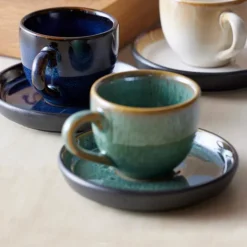 Gastro espressokopp m/skål 7 cl grønn/svart