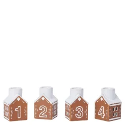Gingerbread adventsstake 4 deler brun