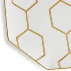 Gio Gold tallerken åttekantet 23 cm hvit