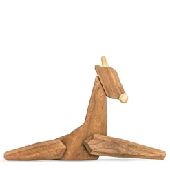 Giraff trefigur 23 cm valnøtt/ask