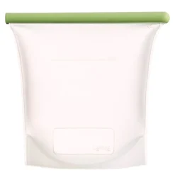 Gjenbrukbar silikonpose 1,5 L grønn