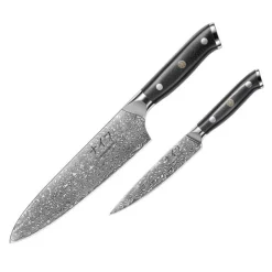 G10 knivsett 2 deler kokkekniv + universalkniv
