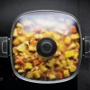 Glass Lid grytelokk firkantet 26 cm m/ventil klart glass