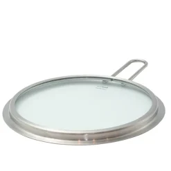 Glasslokk 20 cm børstet stål
