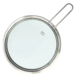 Glasslokk 20 cm børstet stål