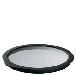 Glasslokk 28 cm klar/svart