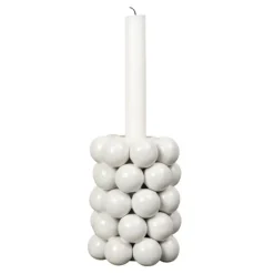 Globe lysestake 9,5 cm hvit