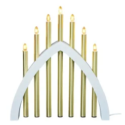 Gotland adventsstake 45 cm hvit/matt messing