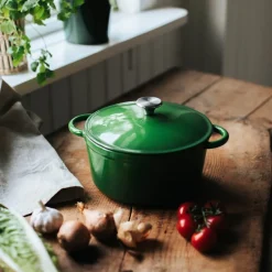 Gretl støpejernsgryte rund 24 cm 4L grønn