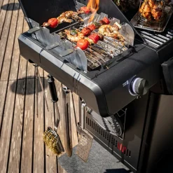 Grillbørste 47x8,5x8,5 cm stål/svart