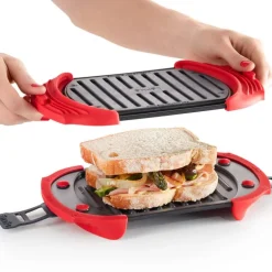 Grill for mikrobølgeovn 26x15 cm rød