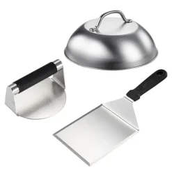 GrillKit burgersett børstet stål/svart