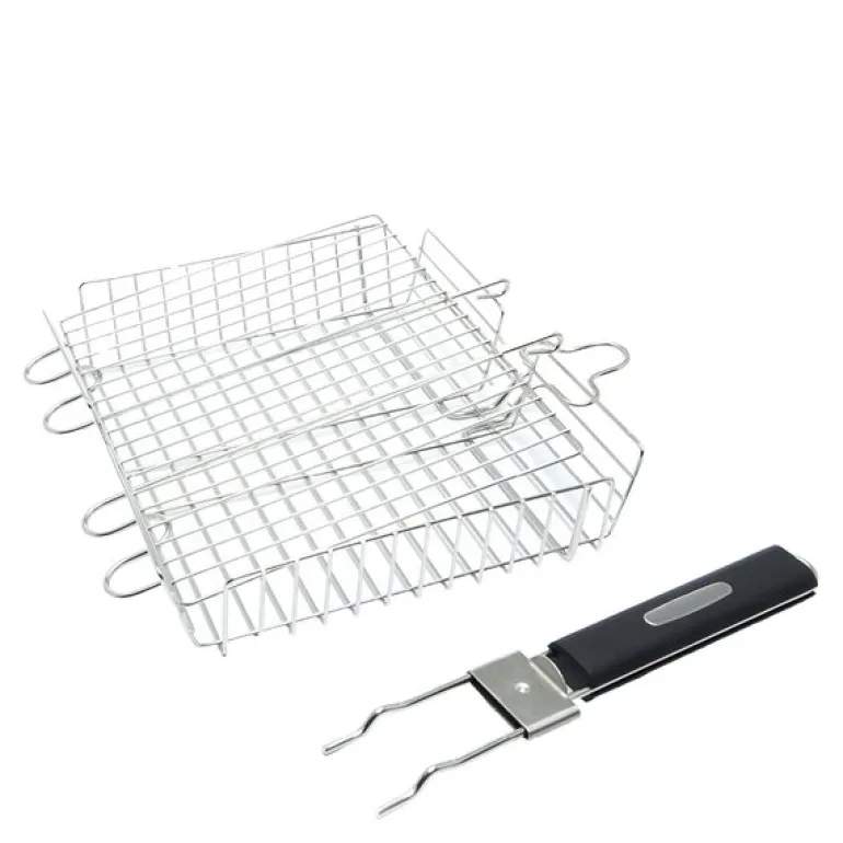 Grillkurv avtakbart håndtak 34x7 cm