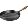 Grillpanne 28 cm med valnøtt håndtak