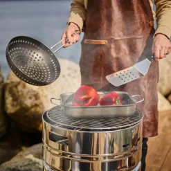 Grillpanne rund 26 cm svart