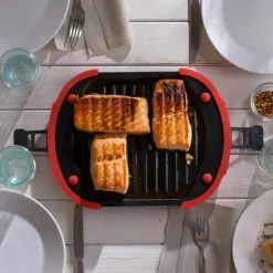 Grill XL for mikrobølgeovn 30x21 cm rød