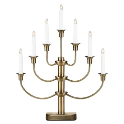 Gylling adventstake 7 lys 53 cm antikk messing