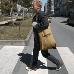 Handlenett gjenbrukbart 50x35 cm khaki