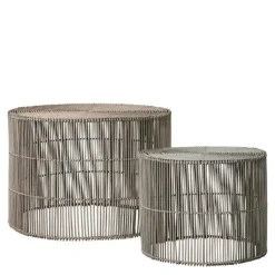 Harper sidebord 2 stk rotting 65x65x45 cm rattan/grå