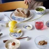 Haru minitallerken 12 cm mummi hvit/blå