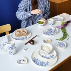 Haru minitallerken 12 cm mummi hvit/blå