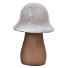 Hatt sopp hagepynt 18 cm grå