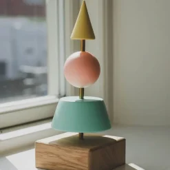 Helga stort juletre trefigur 21 cm turkis/rosa/gul