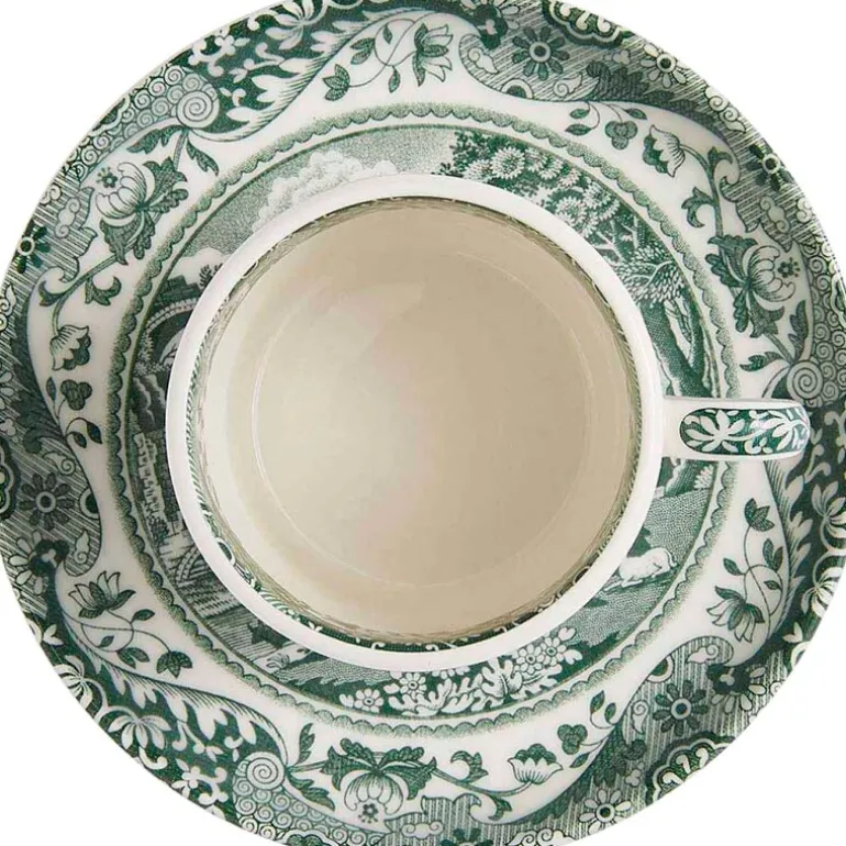 Heritage Green Italian espressokopp med skål 9cl