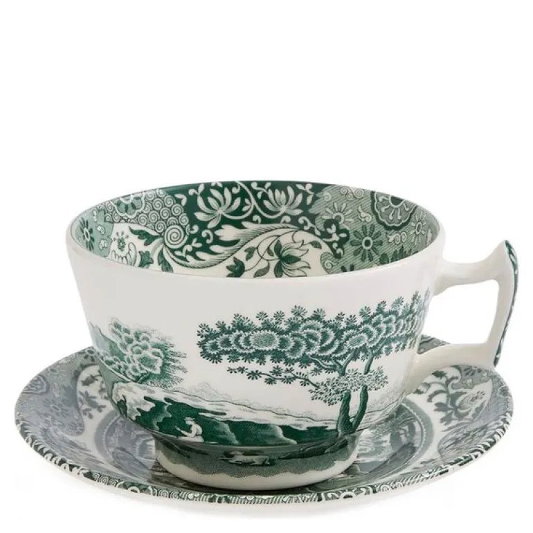 Heritage Green Italian frokostkopp med skål 28 cl