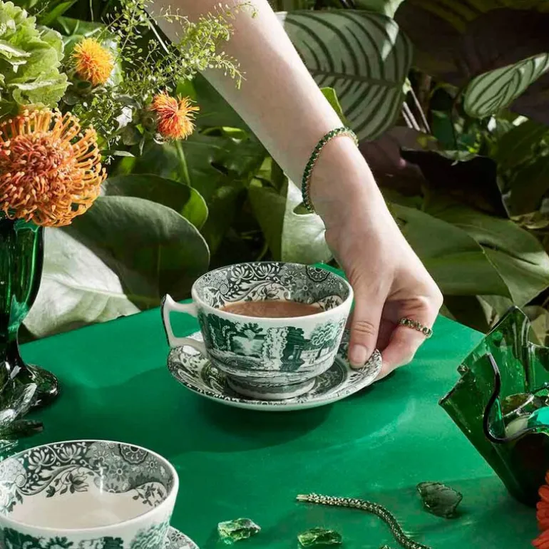 Heritage Green Italian frokostkopp med skål 28 cl