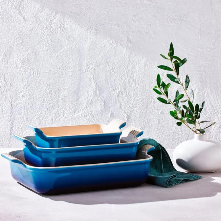 Heritage rektangulær ildfast form 32 cm azure
