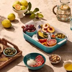 Heritage rektangulært ildfast form 32x24 cm Bleu Riviera