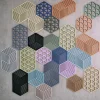 Hexagon bordskåner 3 stk 16 cm indigo/fog/olive taupe