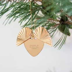 Hjerteåpner julepynt 7x7 cm farfar gullbelagt
