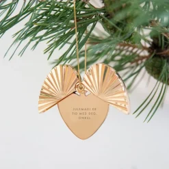 Hjerteåpner julepynt 7x7 cm onkel gullbelagt