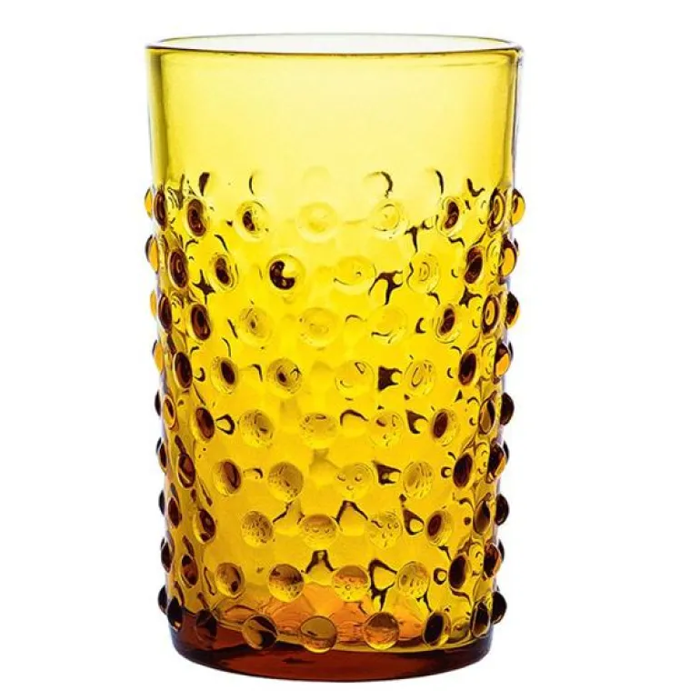 Hobnail glass 20 cl amber