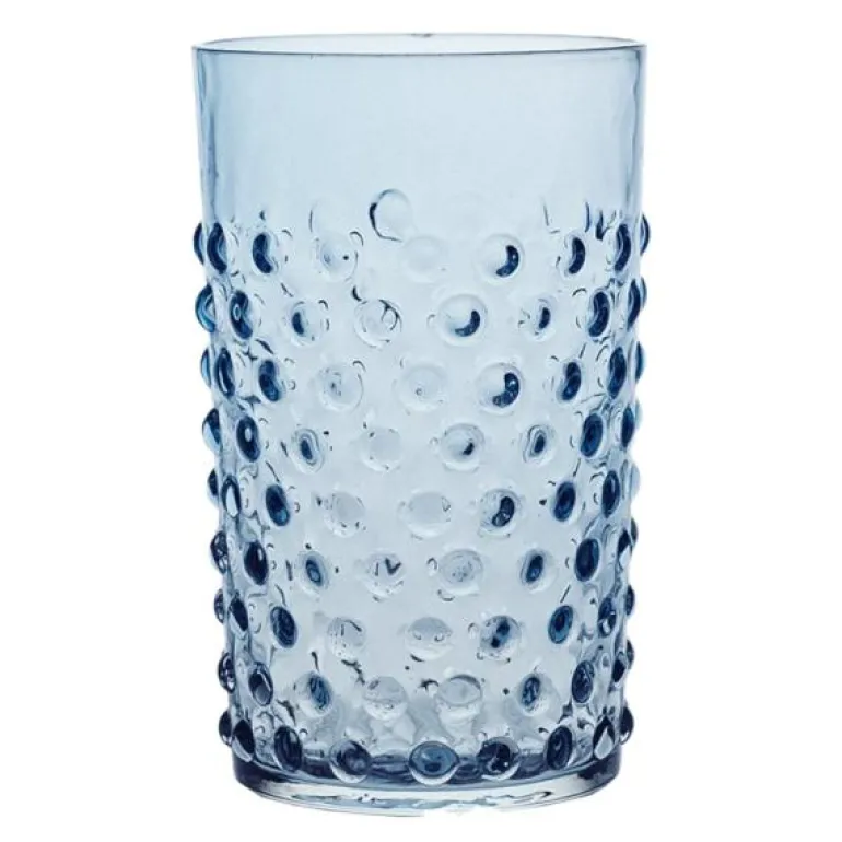 Hobnail glass 20 cl misty blue