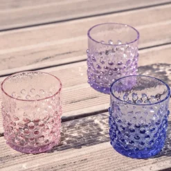 Hobnail vannglass 15 cl lilla