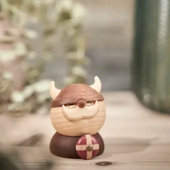Holger Viking trefigur 7 cm gummitre/sapele/lønn