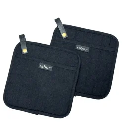 Home gryteklut 20x20 cm 2 stk svart