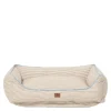 Hundeseng 45x60 cm beige/hvit/blå stripete