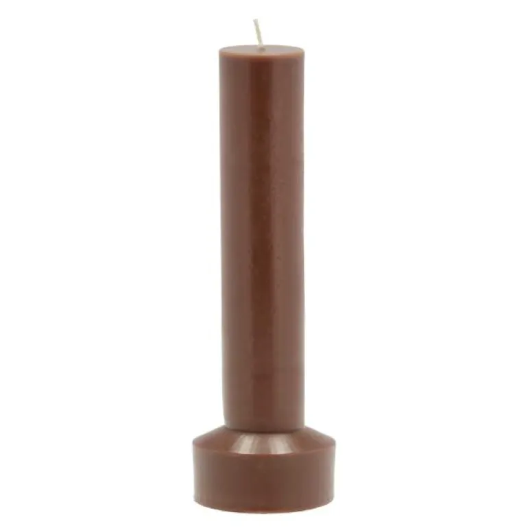Hvils kubbelys 7x20 cm parafin/stearin brown
